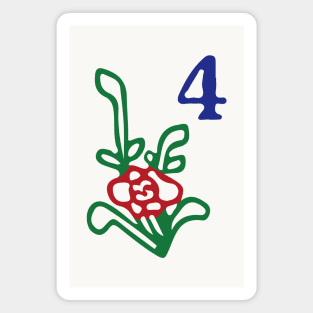 Season Flower Dong 4 Winter 竹 Tile. It's Mahjong Time! Magnet